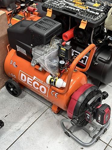 Компрессор DECO Power Tools L50 - Поршневой воздушный компрессор с at lalafo.kg Компрессор DECO Power Tools L50 - Поршневой воздушный компрессор с