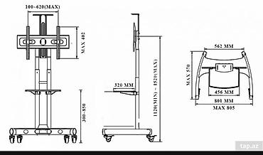 tv 75: NB AVA1500-60-1P hündürlüyü tənzimlənən peşəkar mobil TV/monitor — 4