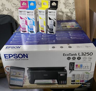 Принтеры: Принтер Epson L3250+новый оригинальный чернила Многофункциональный