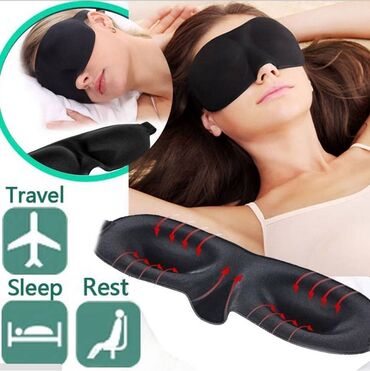 body m majica: U 3D dizajnu maska/povez za oči za spavanje sa čepovim NOVO - 3D