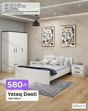 Yataq Dəsti – 160×200 sm Tərkibi: - Çarpayı: 1 ədəd, 160×200 sm, 1 lalafo.az -da Yataq Dəsti – 160×200 sm Tərkibi: - Çarpayı: 1 ədəd, 160×200 sm, 1