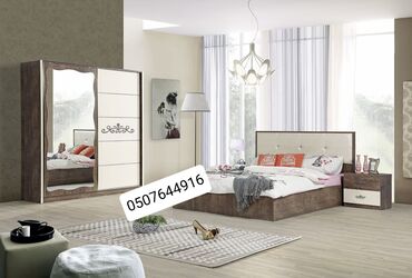 Yataq otağı dəstləri: İkinəfərlik çarpayı, 2 tumba, Termo, Dolab, Azərbaycan, Yeni — 6