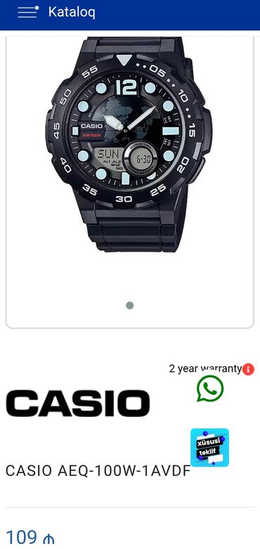 Qol saatları: Yeni, Qol saatı, Casio, rəng - Qara — 8