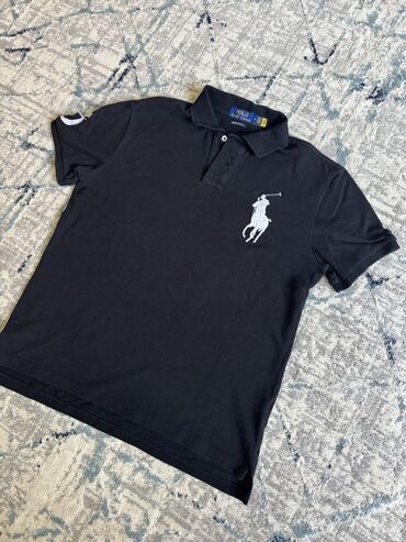 футболка george: Мужская футболка, L (EU 40), Polo Ralph Lauren, Б/у, цвет - Черный