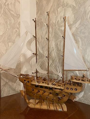 model: Ağacdan hazırlanmış dekorativ yelkənli gəmi maketi - Material — 5