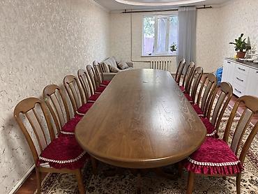 study table: Большой обеденный комплект: раздвижной стол + 12 стульев - Стол — 1