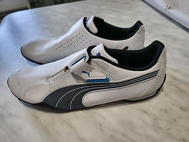 46: Кроссовки Puma (драйверские/мотоспорт стиль) - Цвет: белый с серыми и — 1