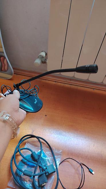 Masaüstü gooseneck mikrofon və əlavə kabellər dəsti - Marka: Genius