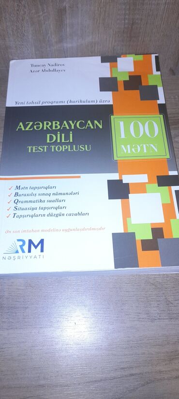 Kitablar, jurnallar, CD, DVD: RM nəşriyyatının Azərbaycan dili test toplusu 100 mətn 2019cu il