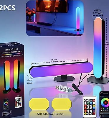 ambiyans: RGB IC Hue LED masa/bucaq işıq zolaqları – 2 ədəd dəst - Rəngli — 1