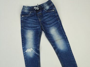 jeansy nakrapiane farbą: Spodnie jeansowe, Little kids, 3-4 lat, 104, stan - Bardzo dobry
