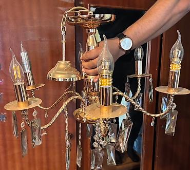 led lusteri: Çılçıraq, 5 lampa, Metal — 2