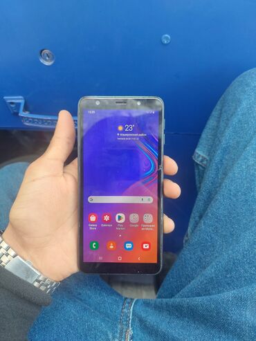 Samsung: Samsung Galaxy A7 2018, 64 ГБ, цвет - Черный, Две SIM карты, Face ID