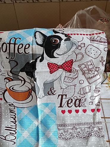 Полотенца: Кухонные вафельные полотенца с ярким принтом. размер 50/70 Материал — 5