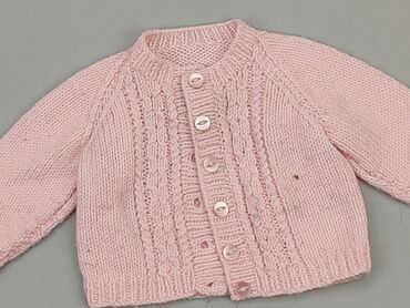 sweterek rozpinany pudrowy róż: Cardigan, Newborn baby, condition - Good