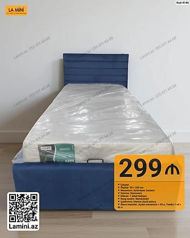 Ev üçün mebel: Məhsul: Tək nəfərlik çarpayı - Ölçü: 90 x 200 sm - Mexanizm — 1