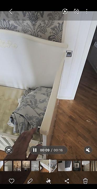 lay lay matras: Ağ rəngli uşaq beşiyi - Material: ağac/ MDF kombinasiyası, dekorativ — 1