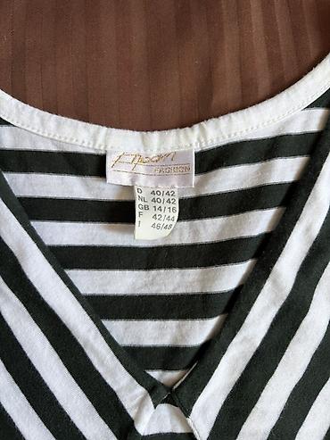 gb deri: Epson Fashion qadın köynəyi (qolsuz) - Rəng və naxış: ağ-qara üfüqi — 2