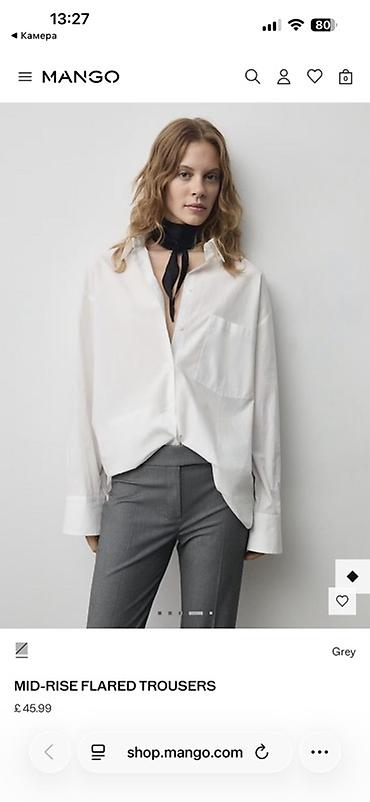 zara mango: Брюки Mango Mid-Rise Flared Trousers - Модель: классические — 4