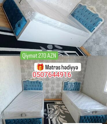 Çarpayılar: Yeni, Təknəfərlik çarpayı, Bazasız, Matras ilə, Siyirməsiz, Azərbaycan — 21
