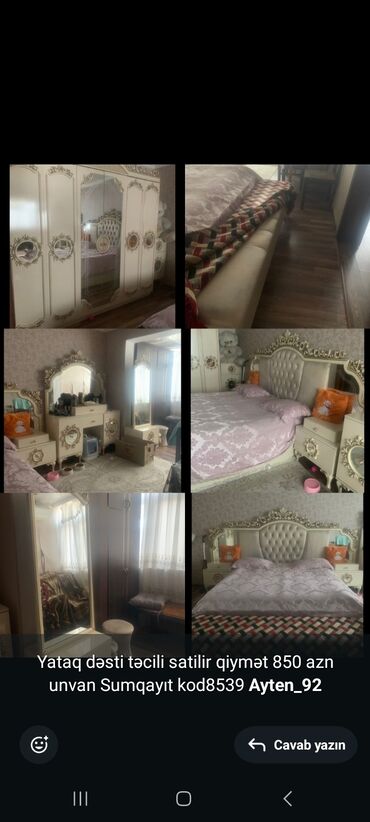 tek kamot: 2 təknəfərlik çarpayı, Dolab, Komod, Termo, Azərbaycan, İşlənmiş