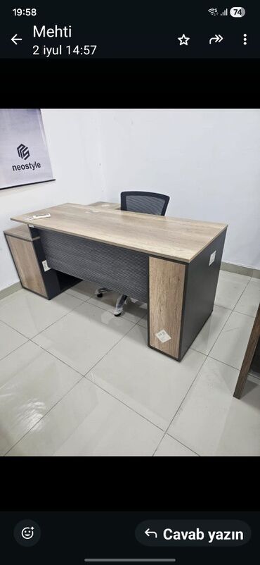 Ofis dəst mebeli: Ofis mebelləri dəsti - 1 qapılı hündür dolab: açılan qapı, metal — 13