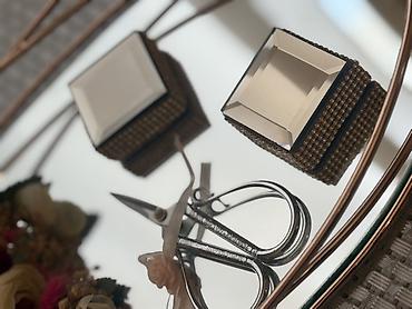 toy dekorlar: Gəlin-damat üçün nikah kəsimi dəsti - Oval güzgülü servir podnosu — 2