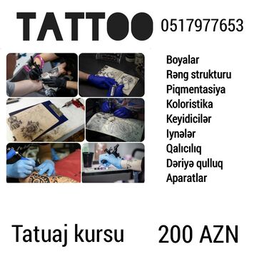 bərbər kursları: Tatuaj kursu online keçirilir.Fərdidir,nəzəri və praktiki biliklər