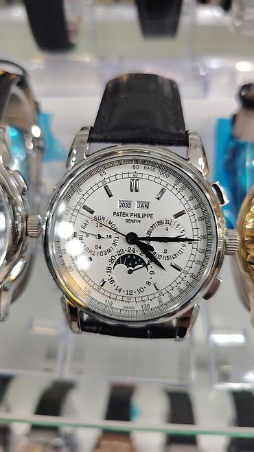 saat omega: Patek Philippe Geneve kişi qol saatı – klassik üslubda, çoxfunksiyalı — 10