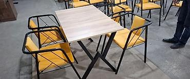masa restoran: Stullar ilə, Kvadrat masa, 4 nəfər — 6
