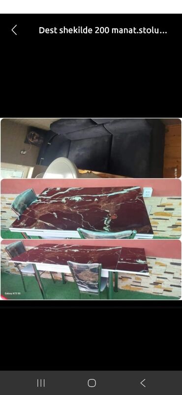 mətbəx dəstləri: Masa, 2 oturacaq ve divan satilir birlikde 180 azn. Unvan yeni