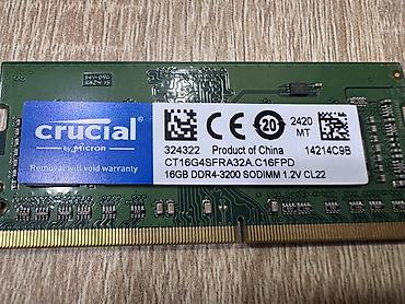 ddr4 8gb ram notebook: Satılır: Crucial 16GB DDR4 3200MHz Laptop RAM Yeni nəsil noutbuklar — 3
