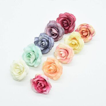 долларовый цветок: Искусственный цветок головка розы - диаметр 4 см - в наборе 10 шт-
