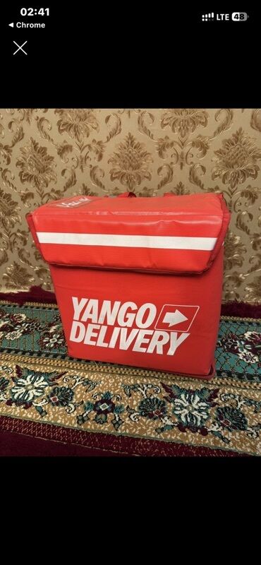 Kuryer çantaları: Yango Delivery üçün termos çanta - Parlaq qırmızı rəngli, üzərində