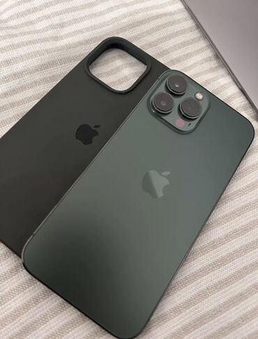 Apple iPhone: IPhone 13 Pro Max, Новый, 128 ГБ, Alpine Green, Защитное стекло, Чехол, 98 %