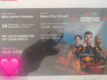 Digər kitablar və jurnallar: F1 Azerbaijan Grand Prix Standart paketdir. 18-19-20-21 sentyabr. Yəni lalafo.az -da Digər kitablar və jurnallar: F1 Azerbaijan Grand Prix Standart paketdir. 18-19-20-21 sentyabr. Yəni