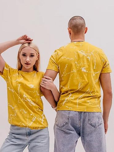 Футболки: Футболки оптом - Унисекс базовые футболки с принтом «мраморные — 10