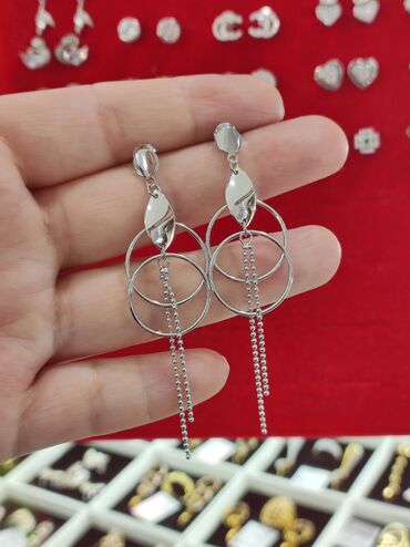 серьги и кольцо из серебра комплект: Серебро 925 пробы Серебряные серьги на гвоздиках Дизайн Италия