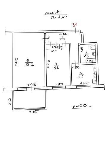 Продажа квартир: 2 комнаты, 43 м², 104 серия, 4 этаж, Старый ремонт — 5