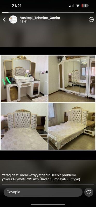 trişotka açar dəsti: İkinəfərlik çarpayı, 2 tumba