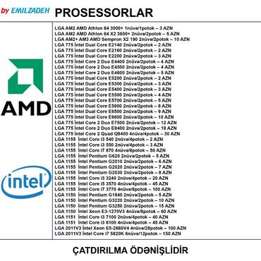 intel core i7: Prosessor Intel Core i5 İntel Prosessorlar, 3-4 GHz, 4 nüvə, İşlənmiş