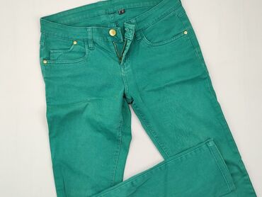 spodnie jeans w kwiaty: XL (EU 42), condition - Good