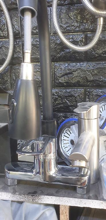 Смесители для раковин: Смеситель для ванной комнаты с высоким изливом в матовом черном цвете — 7