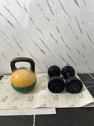 1000 к: Продаю гира олимпийский 16кг. Гантели 12кг комплект. для тренировки — 2