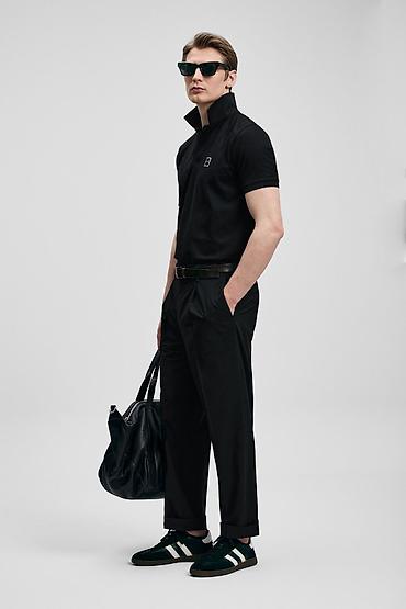 lufian: Lufian polo köynəyi – qara rəng - Minimalist dizayn, sinə hissəsində — 5