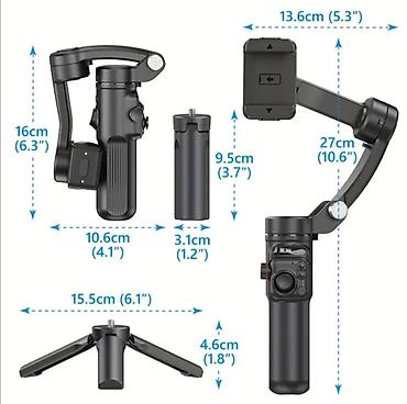 telefon tripodu: TokQI M02 - smartfon gimbali və mini üçayaq - 3 oxlu stabilizasiya — 3