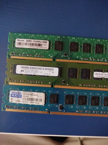 Prosessorlar: Operativ yaddaş (RAM) 16 GB, 1333 Mhz, DDR3, PC üçün