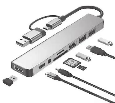 Doking stanice: USB-C/USB 3.0 multiport hub – 6-u-1 Kompaktan aluminijumski hub koji — 1