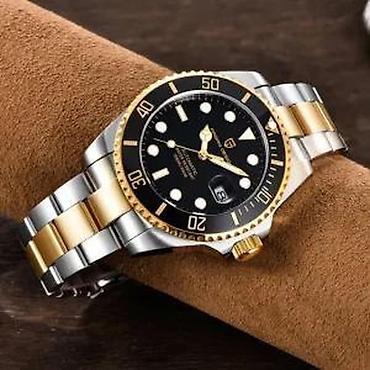 Ručni satovi: PAGANI DESIGN PD-1639 - 43mm -Zlatna/Crna- Rolex Submariner Potpuno — 9