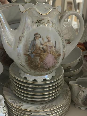 caskalar: Çay dəsti, rəng - Ağ, Farfor — 1